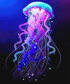 Blue Jellyfish Underwater Paint By Numbers