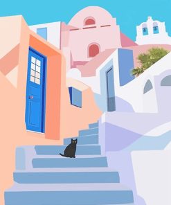 Santorini Cityscape Greece Paint By Numbers