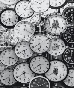 Black and White Clock Paint By Numbers