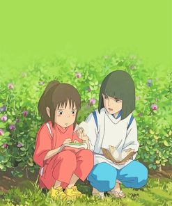 Cute Chihiro and Haku Anime Paint By Numbers