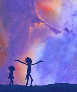 Aesthetic Rick and Morty Space Silhouette Paint By Numbers