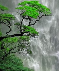 Tranquil Trees Waterfall Paint By Numbers