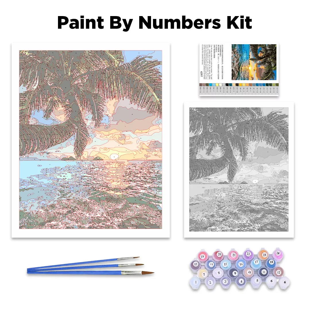 Cats and Labrador Paint By Numbers Kit Contents