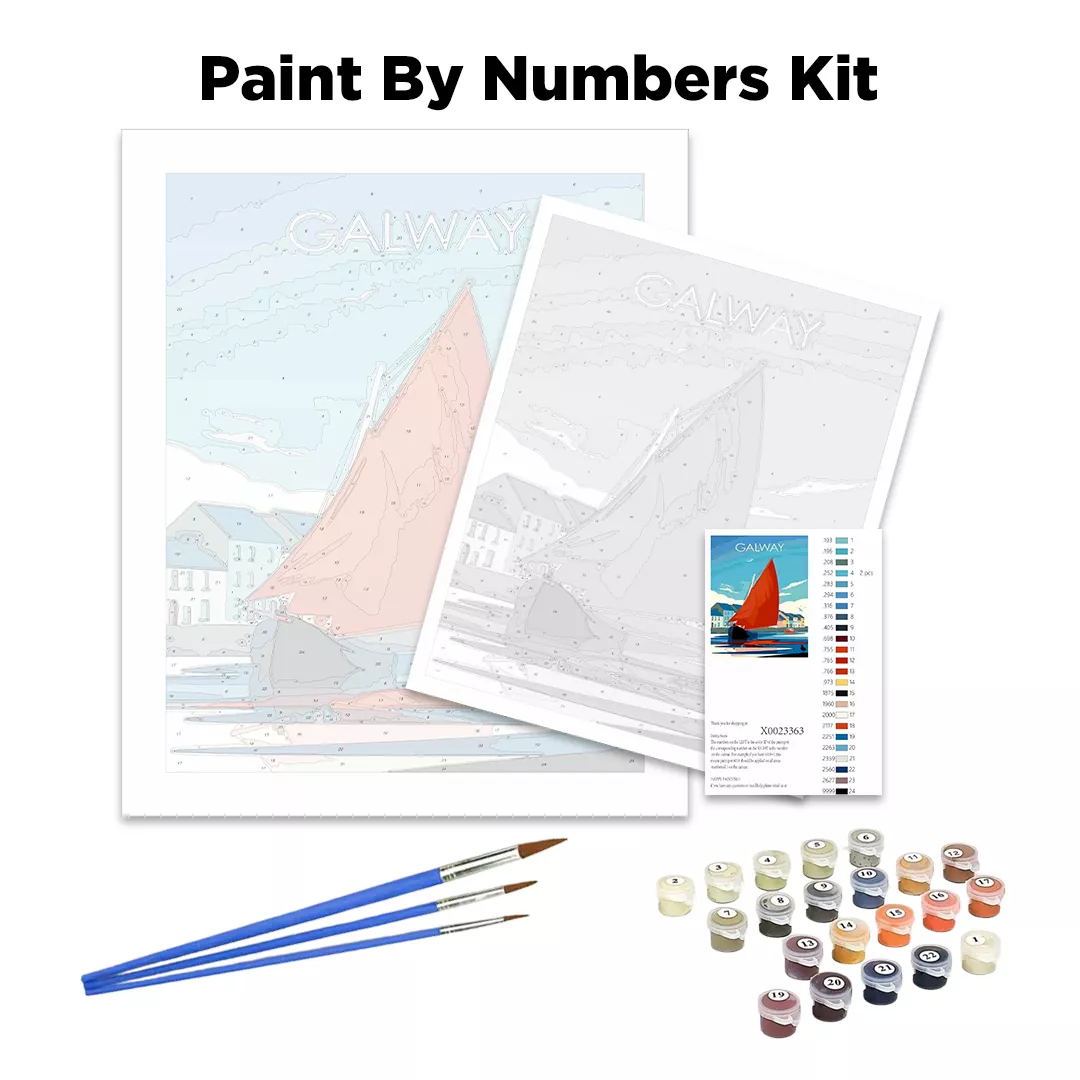 Winter Badgers Paint By Numbers Kit Contents