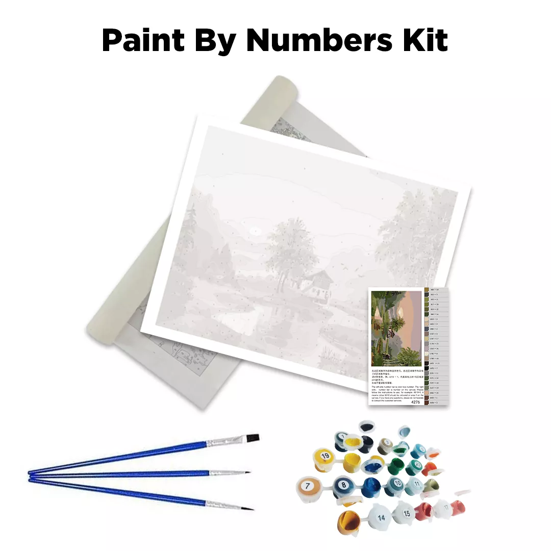 Couple Dance Lovers Paint By Numbers Kit contents