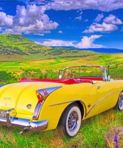 Yellow Buick Skylark Vintage Paint By Numbers