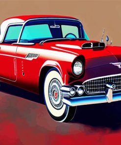 Red 1956 Thunderbird Classic Cars Paint By Numbers