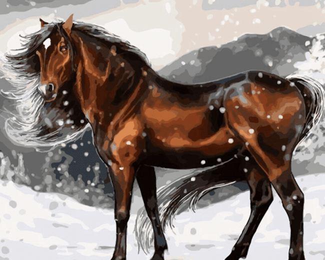 Brown Horse Art Paint By Numbers