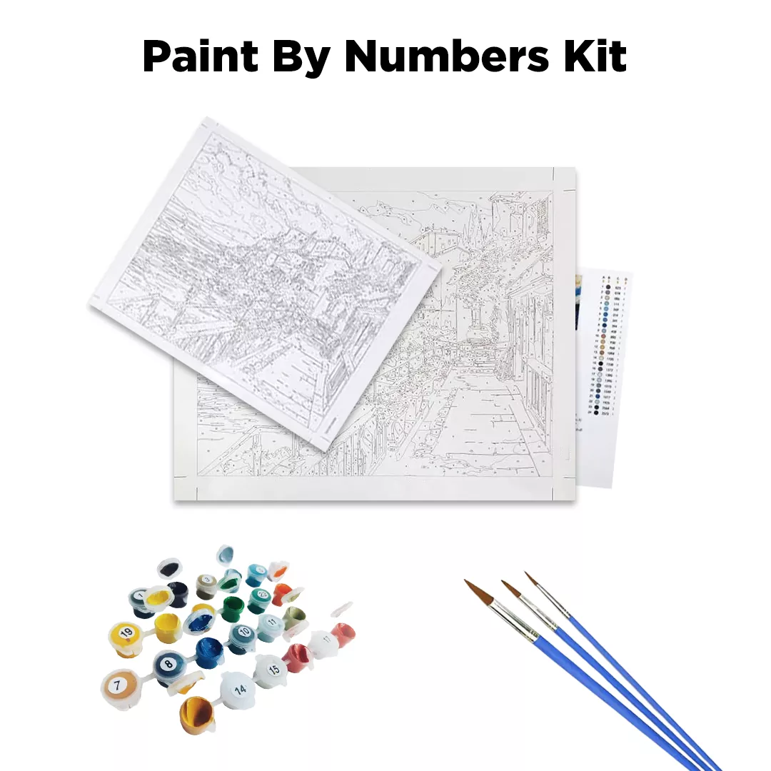 Cat Aesthetic Flying Pets Paint By Numbers Kit Contents