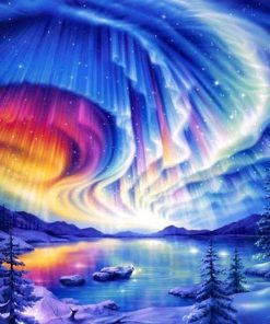 Starry Night Aurora Paint By Numbers