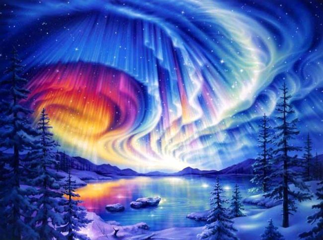 Starry Night Aurora Paint By Numbers