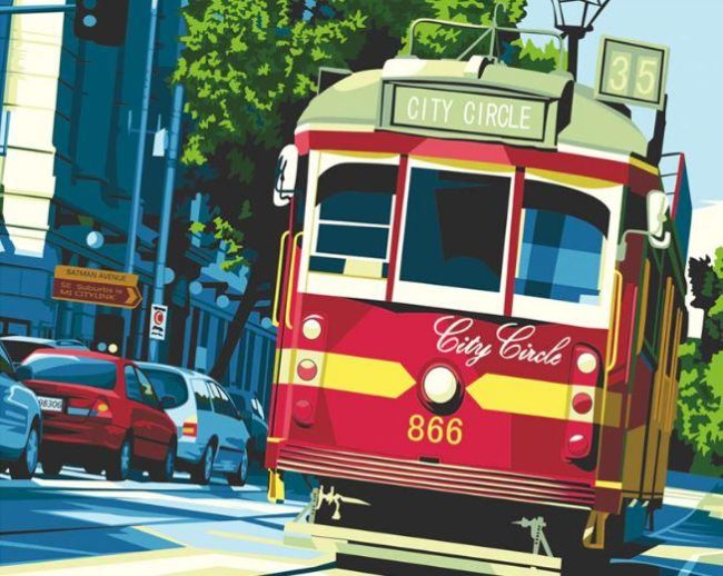 Melbourne Street Tram Paint By Numbers