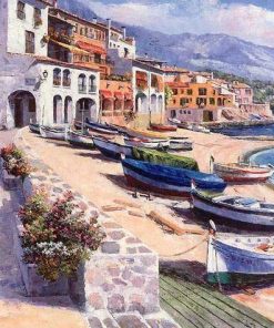 Fishermen Village Boats Paint By Numbers