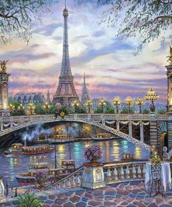 Paris Suspension Bridge Paint By Numbers
