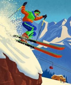 80s Ski Adventure Paint By Numbers