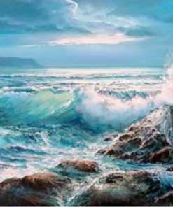 Waves on Rocks Seaside Paint By Numbers