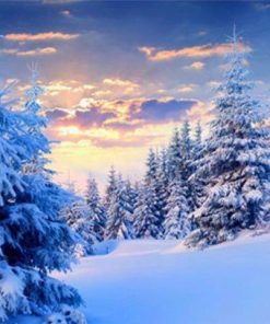 Snowy Morning Mountain Paint By Numbers