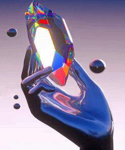 Crystal Aesthetic Silver Paint By Numbers