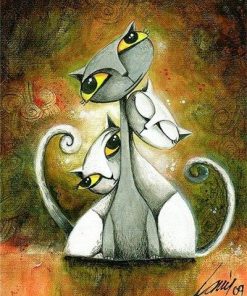 White Cat Animal Paint By Numbers