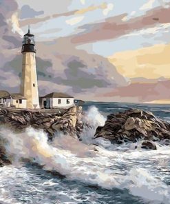 Coastal Lighthouse Scene Paint By Numbers