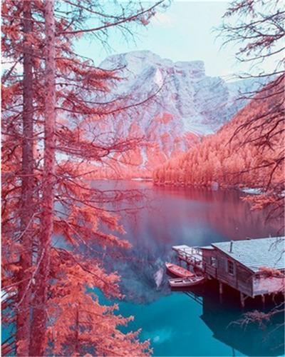 Completed Winter Lake Scene Artwork