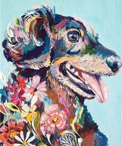 Floral Dog Painting Paint By Numbers