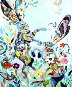 Rabbit With Flowers Paint By Numbers