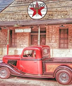 Vintage Texas Red Truck Paint By Numbers