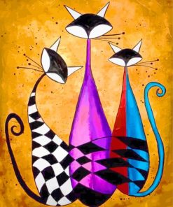 Colorful Abstract Cats Paint By Numbers