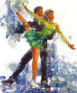 Abstract Ice Skaters Art Paint By Numbers