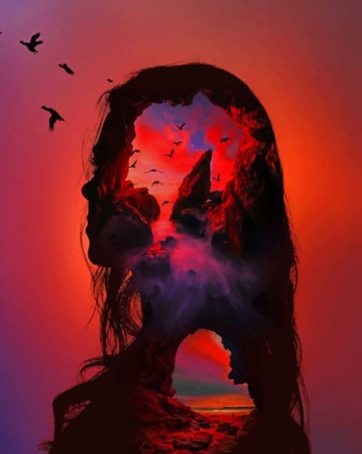 Abstract-Nature-girl-paint-by-numbers