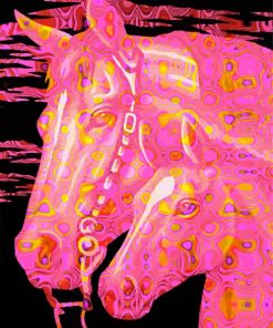 Abstract Pink Horses Painting Kit Paint By Numbers