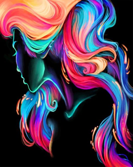 Abstract-Rainbow-hair-paint-by-numbers