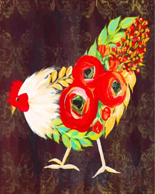Abstract-Rooster-paint-by-numbers