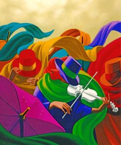 Claude Theberge Colorful Violinist Paint By Numbers