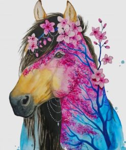 Abstract Horse Floral Paint By Numbers