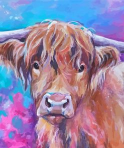 Abstract Highland Cattle Animal Paint By Numbers