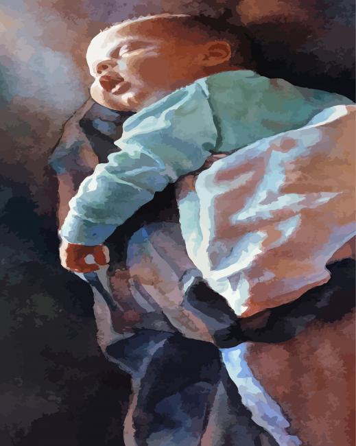 Finalizing the Abstract Newborn and Mom Artwork