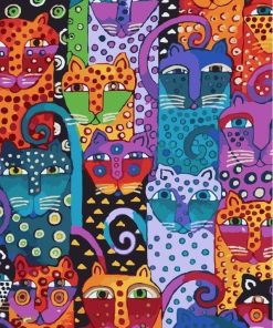 Colorful Cat Heads Animals Paint By Numbers