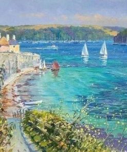 Coastal Village Ocean Scene Paint By Numbers