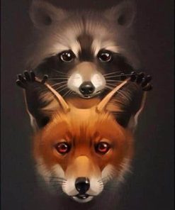 Raccoon and Fox Wildlife Paint By Numbers