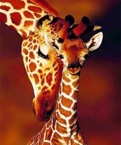 Adult Giraffe and Baby Animal Paint By Numbers
