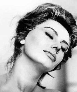 Aesthetic Sophia Loren Black and White Paint By Numbers