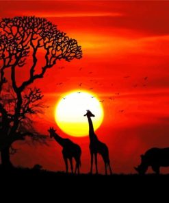 Aesthetic Sunset Safari Paint By Numbers