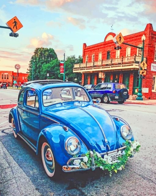Aesthetic-Volkswagen-Beetle-paint-by-numbers