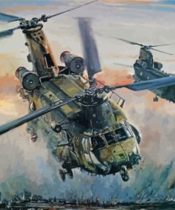 Aesthetic Military Helicopters Paint By Numbers