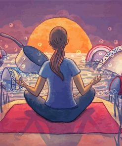 Aesthetic Woman in Kitchen Paint By Numbers