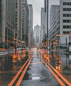 Aesthetic Rainy Road View Paint By Numbers