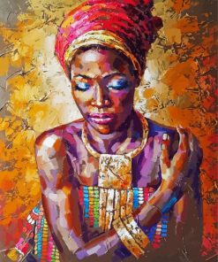 African Woman in Vibrant Jewelry Paint By Numbers
