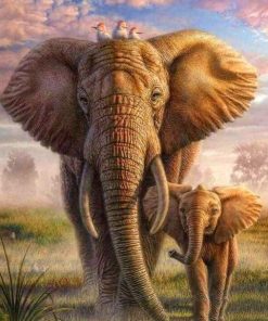 African Elephant Family Paint By Numbers